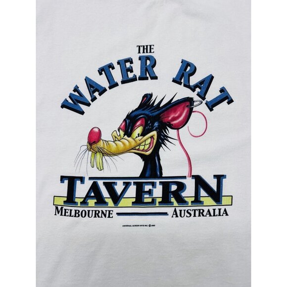 Vintage Mens T Shirt XL Melbourne Australia Pub The Water Rat Beer Tavern 2002 - Picture 3 of 8